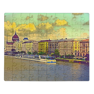 Hungarian Parliament painting Jigsaw Puzzle