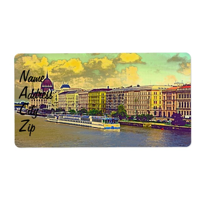 Hungarian Parliament painting Label (Front)