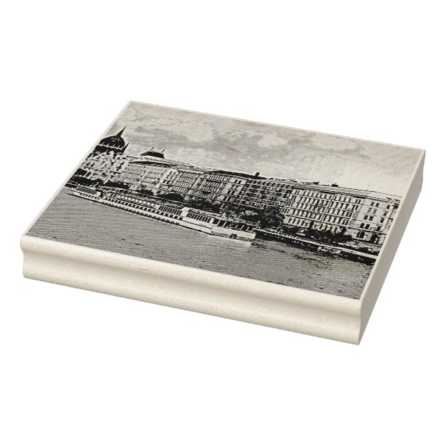 Hungarian Parliament painting Rubber Stamp (Stamp)