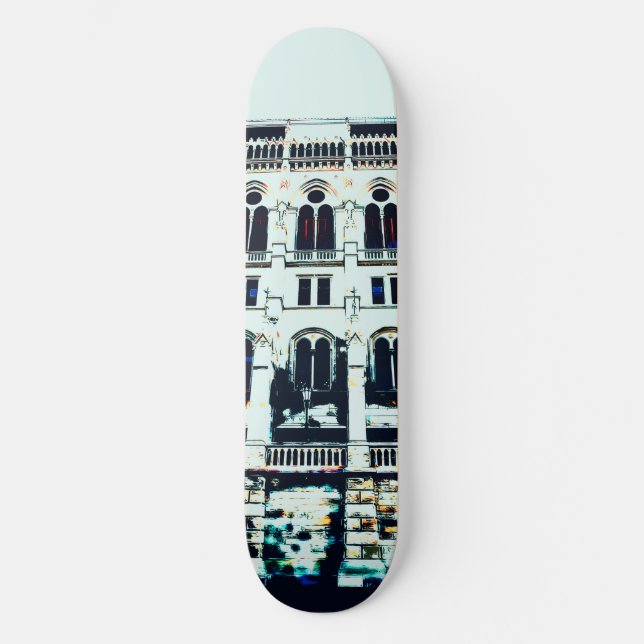 Hungarian Parliament painting Skateboard Deck (Front)