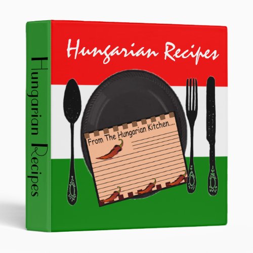 Hungarian Recipe Binder__Hungarian Flag Design Binder