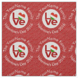 Hungarian Red Letter LOVE Flag Personalized  Fabric