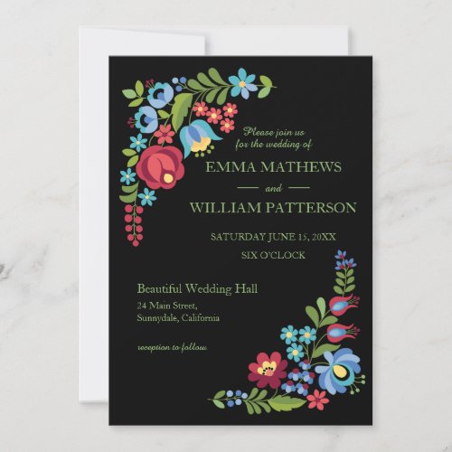 Hungarian Red Rose Wedding Invitation