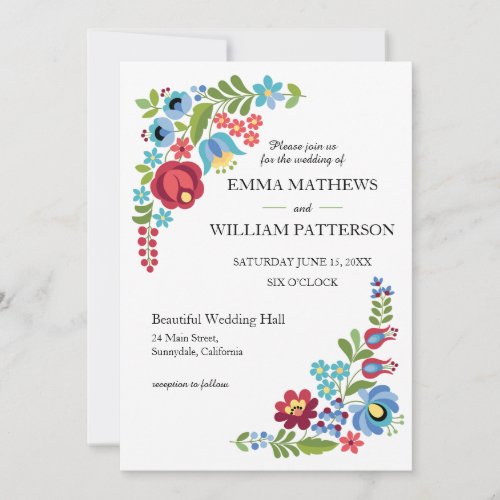 Hungarian Red Rose Wedding Invitation