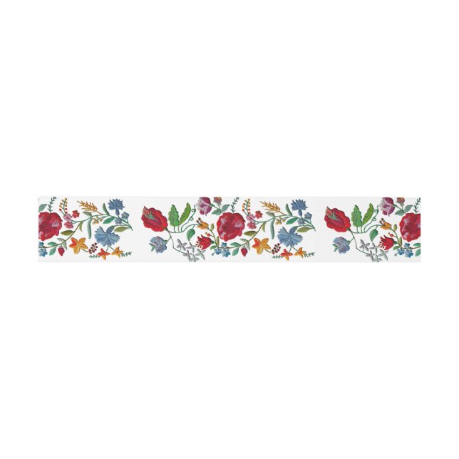 Hungarian Rhapsody #2 Folk Embroidery Invitation Belly Band (Flat)
