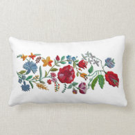 Hungarian Rhapsody #2 Folk Embroidery Lumbar Pillow