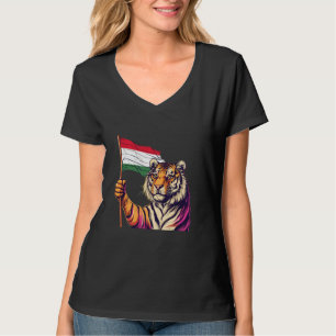 Hungarian Roots Hungary Flag Tiger Wildlife Hungar T-Shirt