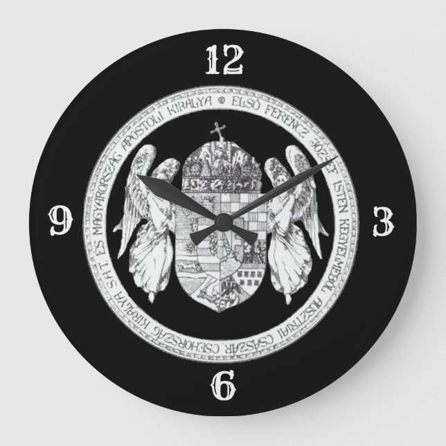 Hungarian Seal with Coat of Arms Hungary Gifts Large Clock (Front)