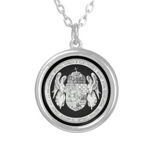 Hungarian Seal with Coat of Arms Hungary Gifts Silver Plated Necklace