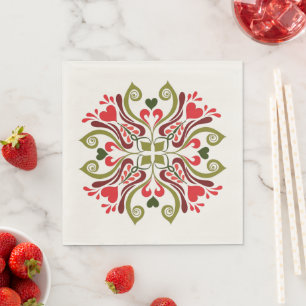 Hungarian Tulip Floral Motif Napkins
