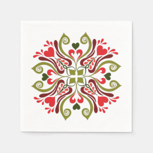 Hungarian Tulip Floral Motif Napkins