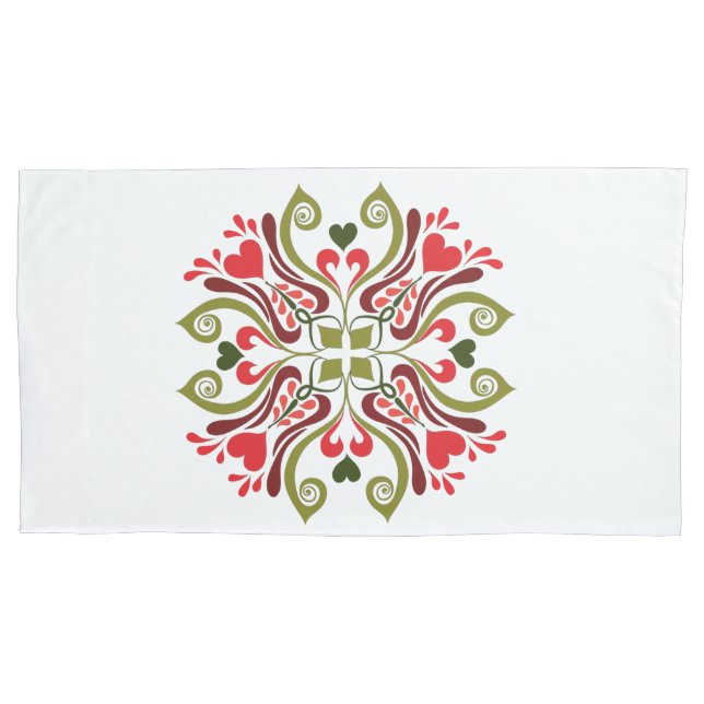 Hungarian Tulip Floral Motif Pillow Case (Front)