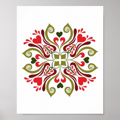 Hungarian Tulip Floral Motif Poster