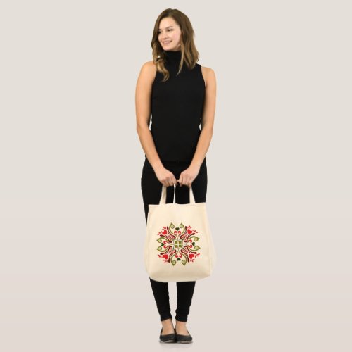 Hungarian Tulip Floral Motif Tote Bag