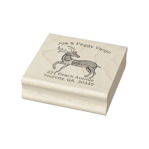 Hungarian Vintage Deer Personalized Rubber Stamp