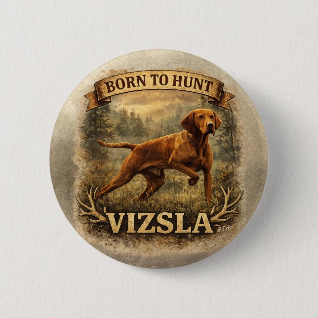 Hungarian Vizsla Art    Button (Front)