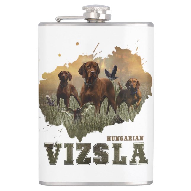 Hungarian Vizsla Art   Flask (Front)