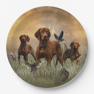 Hungarian Vizsla Art Paper Plates