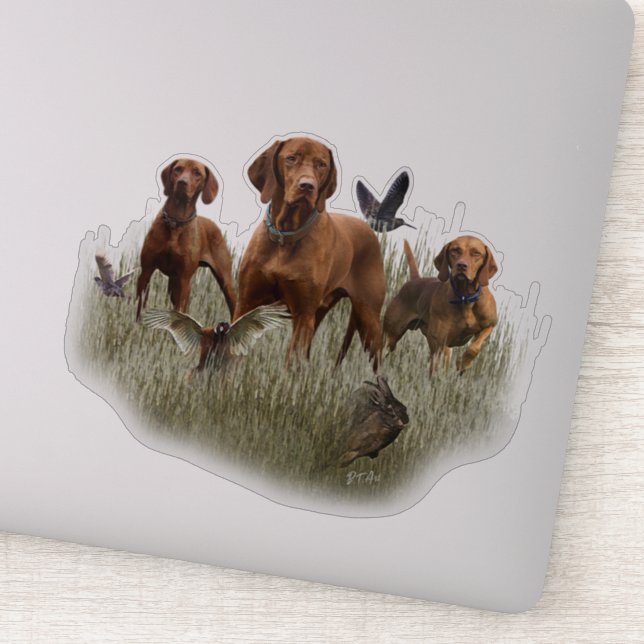Hungarian Vizsla Art   Sticker (Detail)