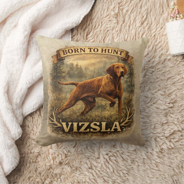 Hungarian Vizsla Art    Throw Pillow (Blanket)