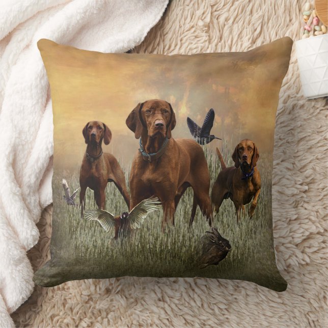 Hungarian Vizsla Art Throw Pillow (Blanket)