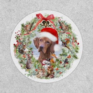 Hungarian Vizsla Christmas wreath Patch