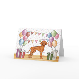 Hungarian Vizsla Colorful Pastel Happy Birthday Card