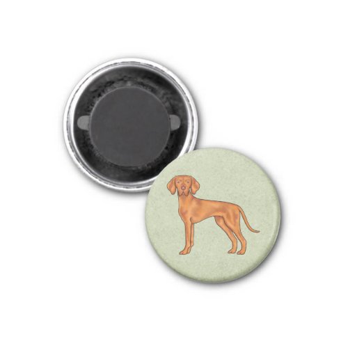 Hungarian Vizsla Cute Cartoon Pointer Dog Green Magnet