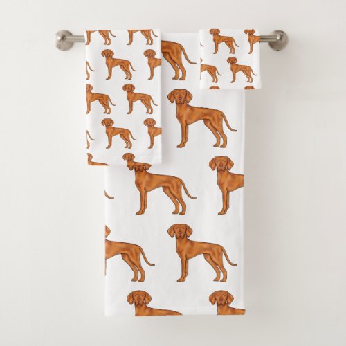 Hungarian Vizsla Cute Cartoon Pointer Dog Pattern Bath Towel Set