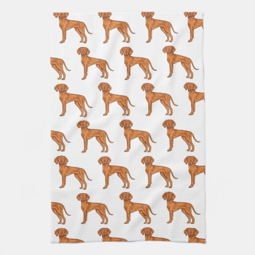 Hungarian Vizsla Cute Cartoon Pointer Dog Pattern Kitchen Towel