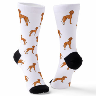 Hungarian Vizsla Cute Cartoon Pointer Dog Pattern Socks