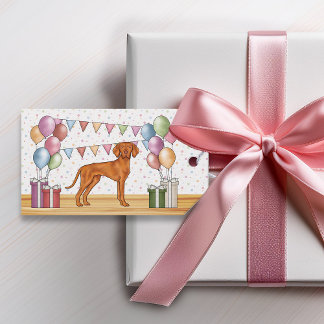 Hungarian Vizsla Cute Dog Pastel Happy Birthday Gift Tags