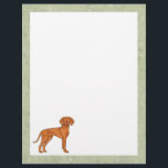 Hungarian Vizsla Cute Pointer Dog Drawing Green Letterhead<br><div class="desc">Destei's original cartoon illustration of a cute Hungarian Vizsla / Hungarian Pointer breed dog. The middle is white while the borders are green with a decorative texture that can be removed,  if so wished. The green border color can be changed to any other color as well.</div>