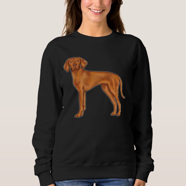 Hungarian Vizsla Cute Pointer Dog Illustration Sweatshirt (Front)