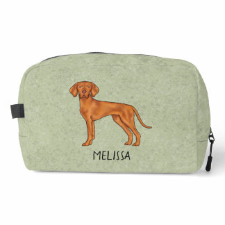 Hungarian Vizsla Cute Pointer Dog With Name Green Dopp Kit