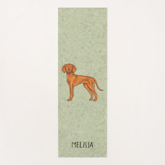 Hungarian Vizsla Cute Pointer Dog With Name Green Yoga Mat