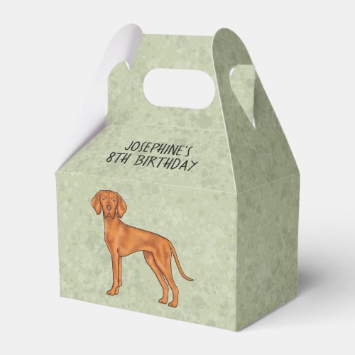 Hungarian Vizsla Cute Pointer Dog With Text Green Favor Boxes