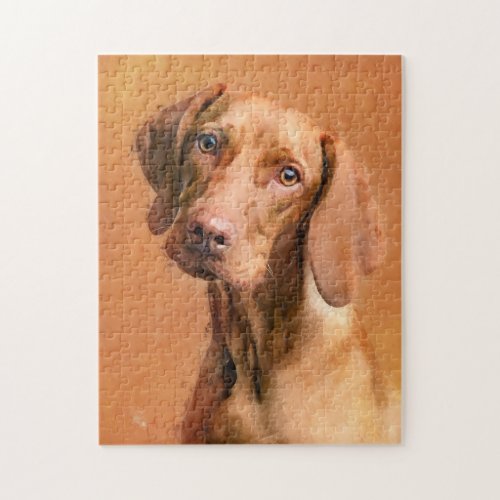 Hungarian Vizsla Dog Art  Closeup Jigsaw Puzzle