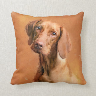 Hungarian Vizsla Dog Art Painting Throw Pillow
