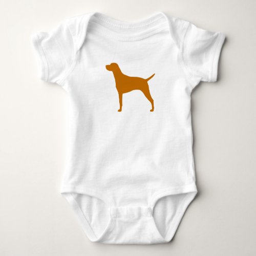 Hungarian Vizsla Dog Breed Silhouette Cool Canine Baby Bodysuit
