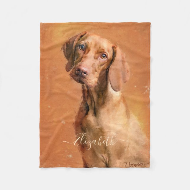 Hungarian Vizsla Dog Fleece Blanket (Front)