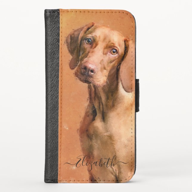 Hungarian Vizsla Dog iPhone Wallet Case (Front)