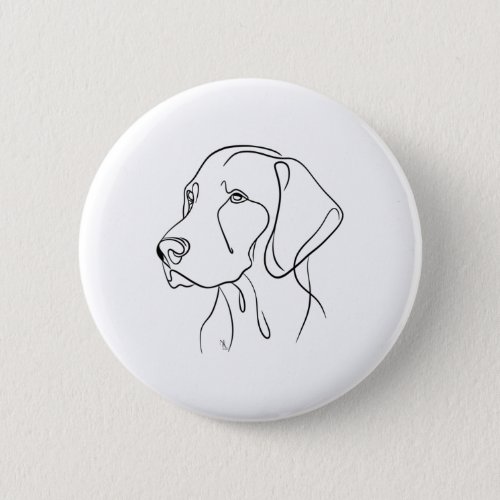 Hungarian Vizsla Dog Line Art _  Button