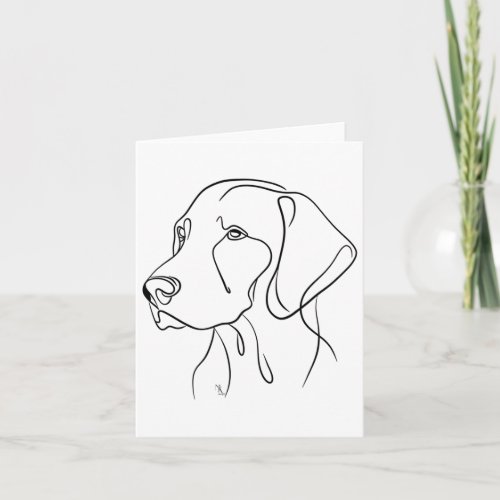 Hungarian Vizsla Dog Line Art _  Card