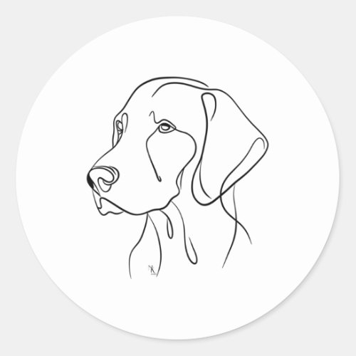 Hungarian Vizsla Dog Line Art _  Classic Round Sticker