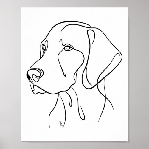 Hungarian Vizsla Dog Line Art _  Poster