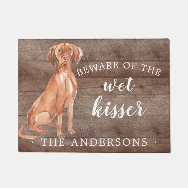 Hungarian Vizsla .Dog Personalized Door Mat (Front)