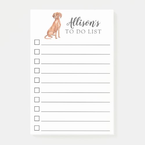 Hungarian Vizsla Dog Personalized To Do List Post_it Notes