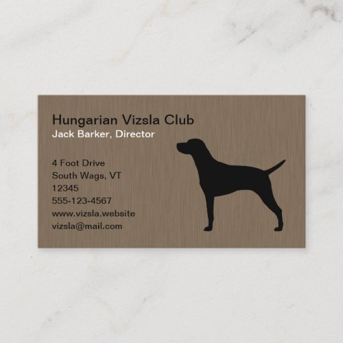 Hungarian Vizsla Dog Silhouette Business Card