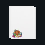 Hungarian Vizsla Head With Colorful Summer Flowers Letterhead<br><div class="desc">Destei's original cartoon illustration of a cute Hungarian Vizsla breed dog's head close-up surrounded by colorful summer wildflowers. There is a blush pink flower,  a purple flower,  a dark pink flower and a white daisy flower together with some green leaves and branches.</div>